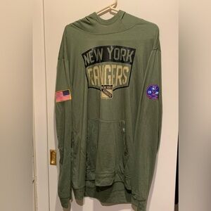 New York Rangers Levelwear Olive Green Pullover Hoodie Size XL